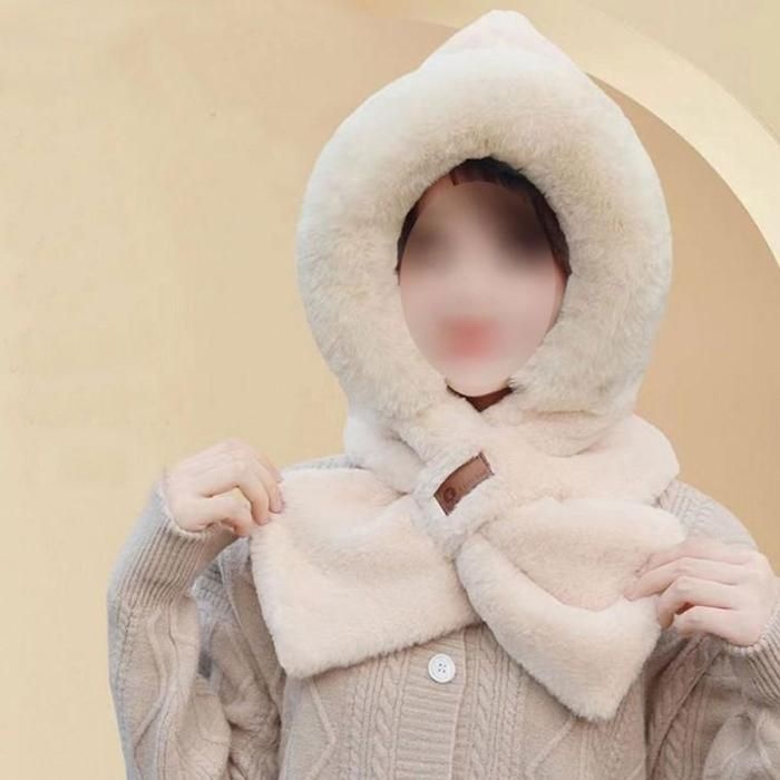 [라일리여성의류] Rly 겨울 여성 밍크털 방한 일체형 머플러 모자 패딩