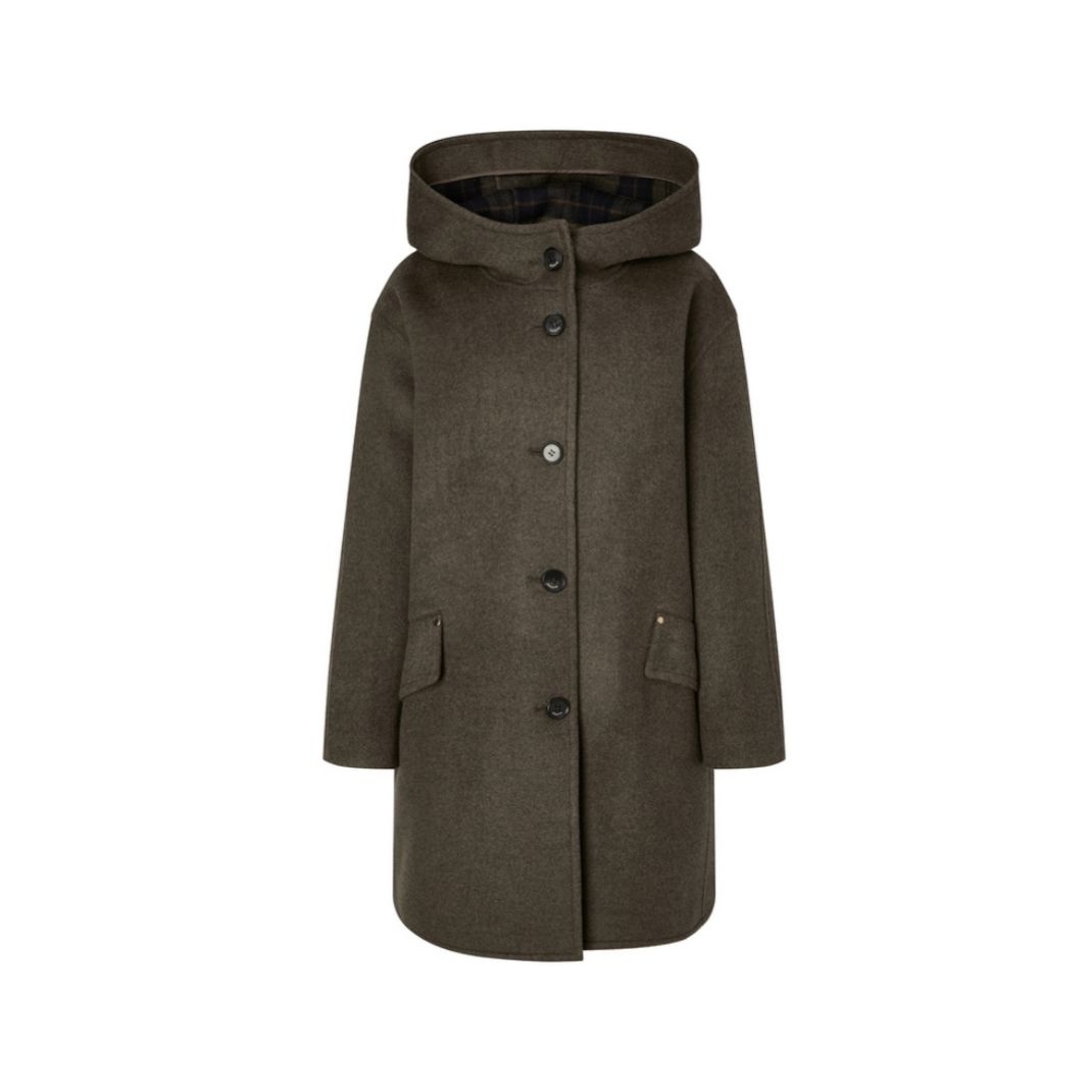 헤지스 여성 핸드메이드 후디코트 카키 HSCO5D983K2