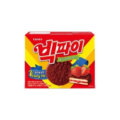 크라운제과 크라운 빅파이 딸기 216g 12개입, 324g 18개입 탕비실 어린이집 스낵