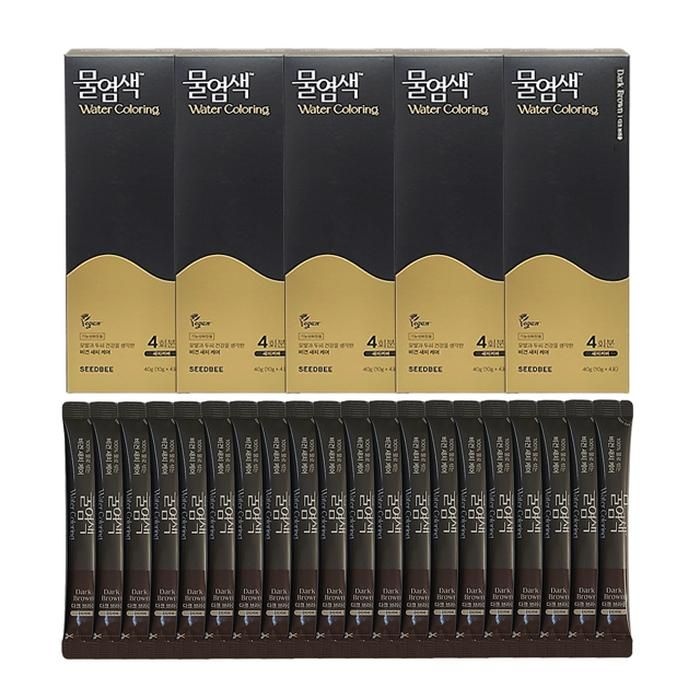 씨드비 물염색 시즌2 프리미엄 새치 커버 염색약 다크 브라운 20회분