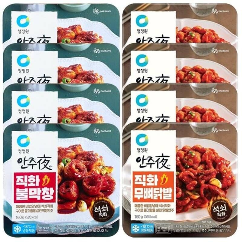 청정원 청정원 안주야 직화무뼈닭발 4개+불막창 4개 160g