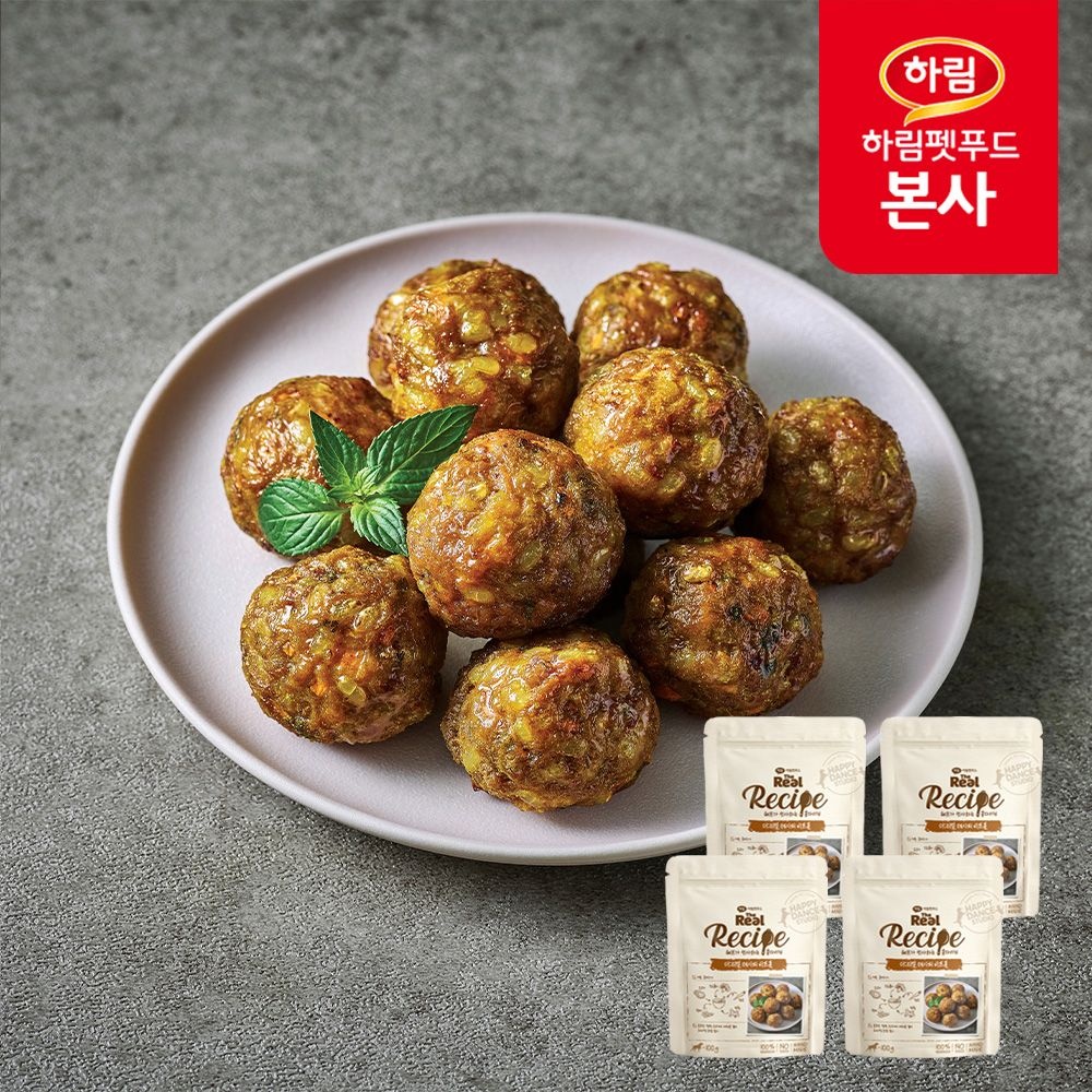 하림펫푸드 더리얼 레시피 비프볼 100g x 4개 / 강아지 수제 간식 습식사료 보양식