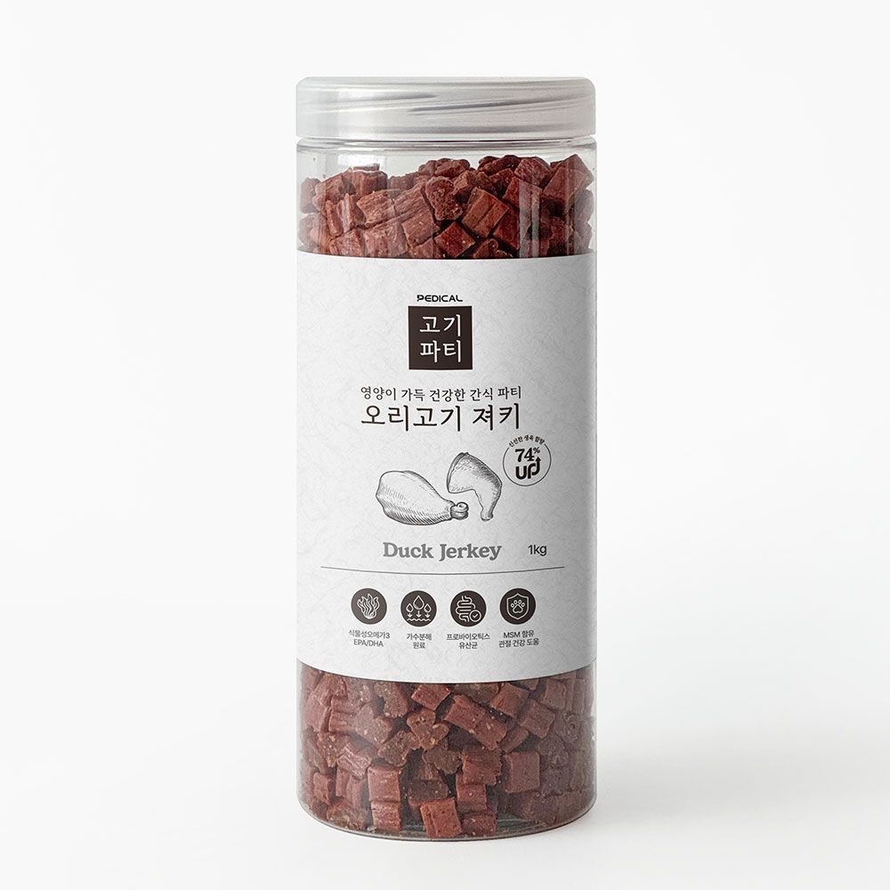 페디칼 고기파티 1kg 오리 져키 강아지간식