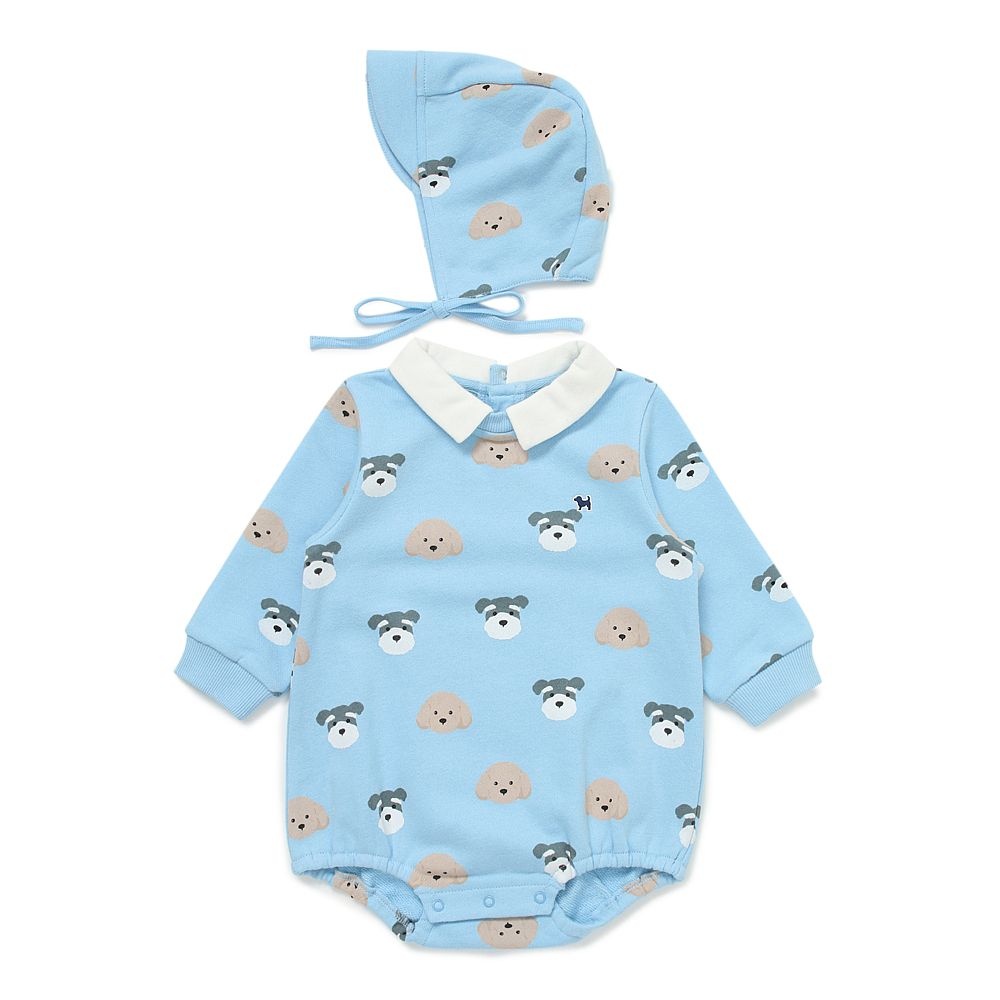 블루독 베이비 [AK평택점] [블루독베이비] 45-A13-604-01 BL) 도기패턴 바디수트