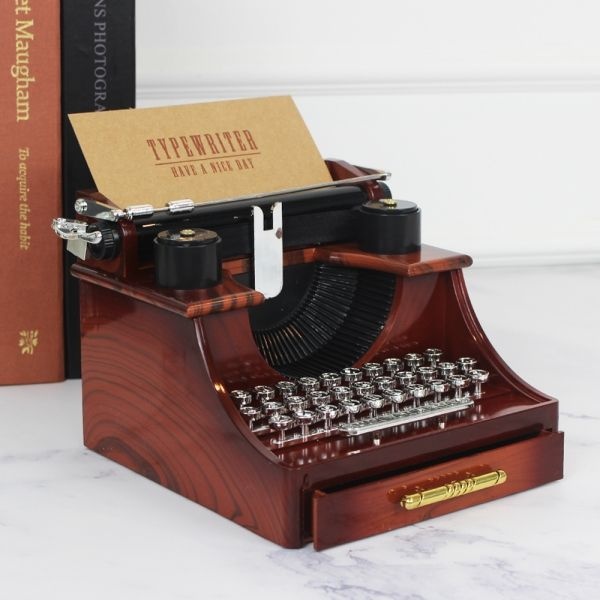 엔틱 타자기 오르골 멜로디 뮤직박스 소품 수납함 뮤직박스 엔틱 인테리어소품 빈티지 감성소품