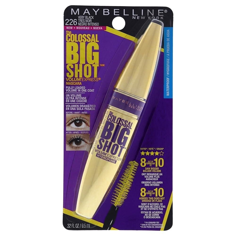 메이블린뉴욕 [해외] 메이블린뉴욕 Maybelline New York Volum' Express The Colossal Big Shot 방수 마스카라, 베리 블랙, 9.5ml(0.35온스), 1개입 (1팩), (I0