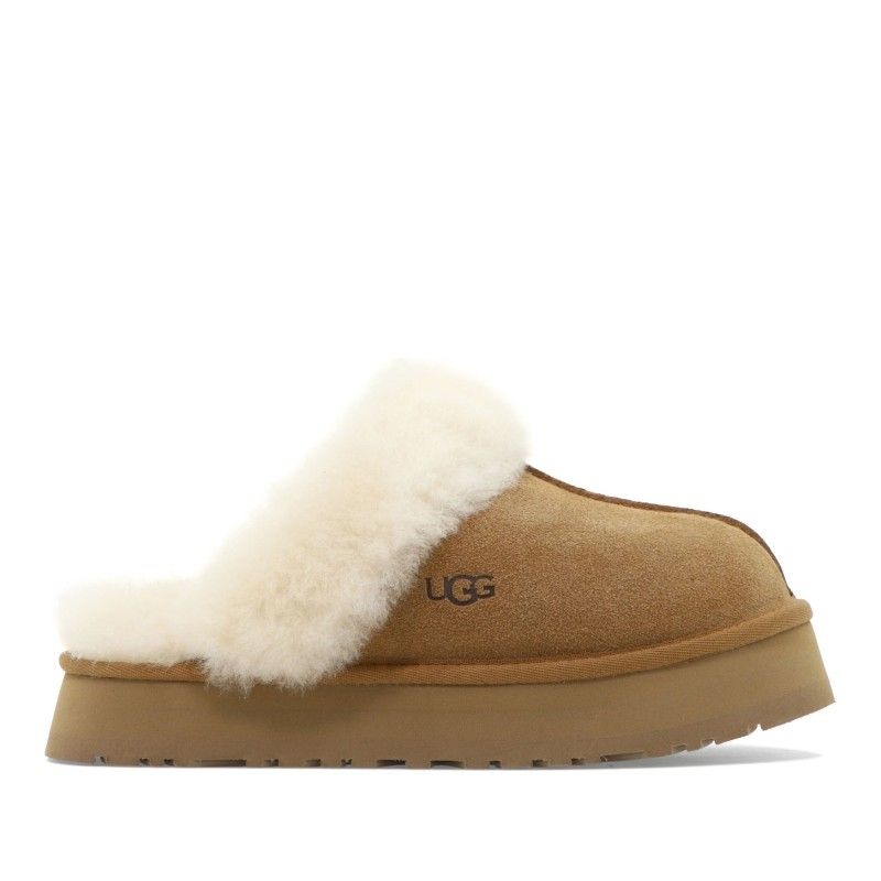 어그 디스켓 시어링 칼라 스웨이드 플랫폼 슬리퍼 1122550CHE BROWN