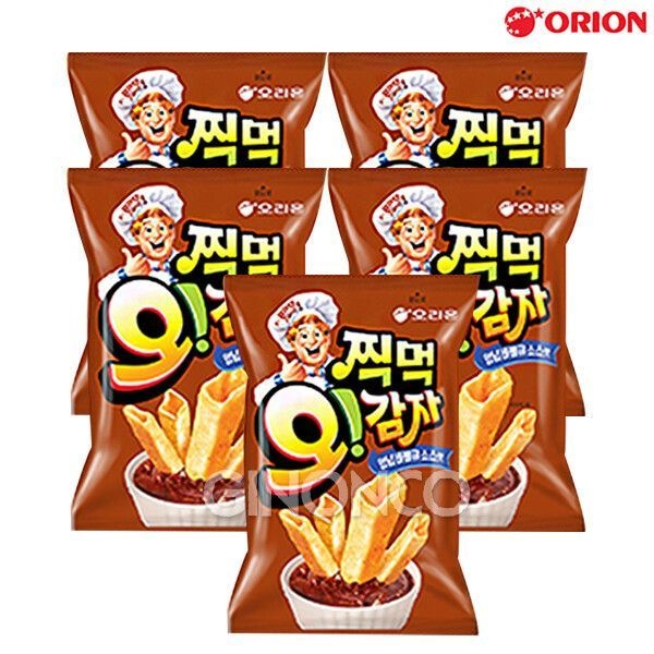 오리온 오리온 찍먹 오감자 양념바베큐 소스맛 136g x5 소풍 간식 학교 학원 생일파티 여행