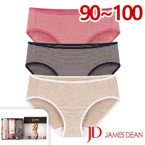 [오늘출발] 제임스딘 면스판 스트라이프삼각팬티3매입(JHWPSZ01)90-105