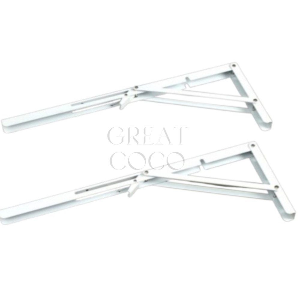 그코 화이트 벽고정 접이식 선반대 2개입 50CM 공간활용선반 주방벽선반 벽수납선반