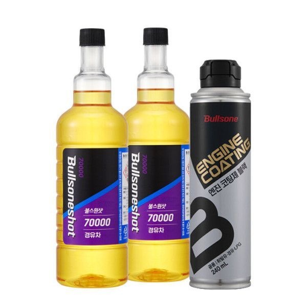 불스원샷 7만키로 500ml 2p 경유용+엔진코팅제 블랙 240ml