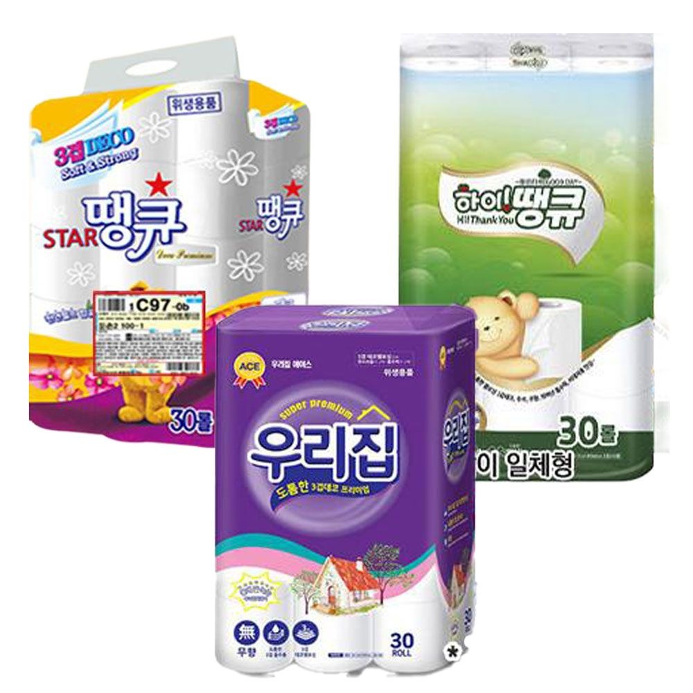 협력사 [스타땡큐 출시이벤트] [압도적 가성비] [다양한옵션] 3겹30롤 사은품 화장지 휴지+홍보스티커무료 프로딜