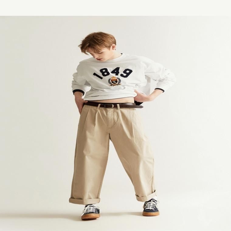 WHO.A.U [패션플러스][후아유]후아유 공용 핀턱 와이드 치노 팬츠 / _A WHTCD2412M