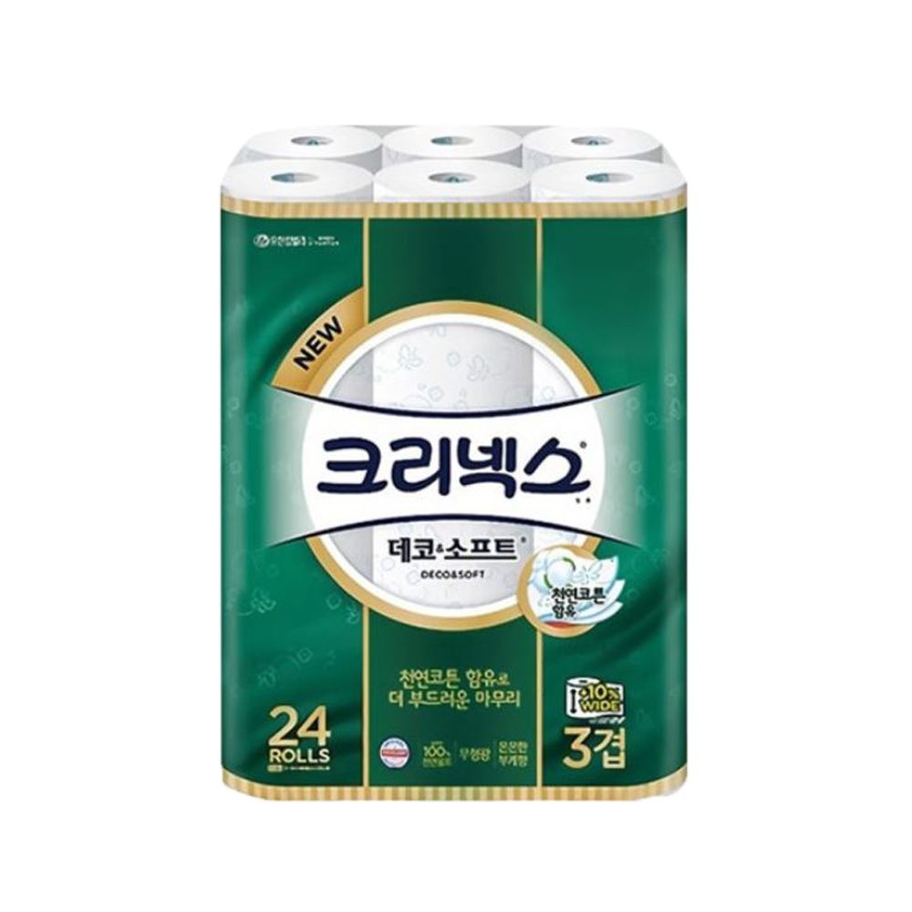 [오늘출발] 크리넥스 데코소프트 3겹 화장지 30m 24롤