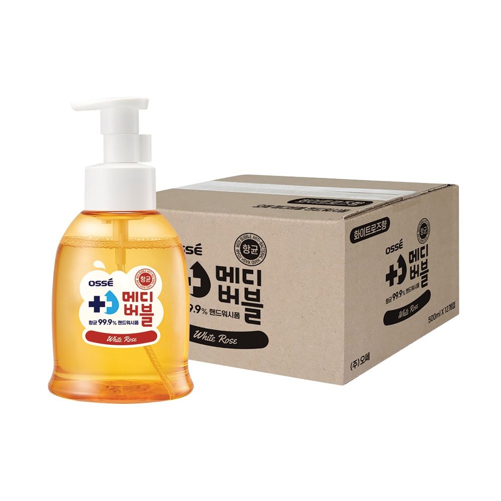 [오늘출발] 오쎄 메디버블 대용량 항균 핸드워시 거품형 500ml x 12개 (1박스) 로즈향 유아 어린이 물비누 손세정제