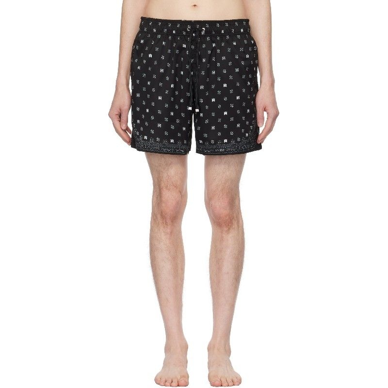 [AMIRI]아미리 블랙 MA 페이즐리 스윔 쇼츠 251886M208007