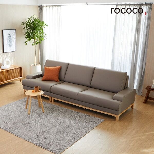 (주)리안 [로코코] 알리카 노블 카우 천연면피가죽 4인 소파