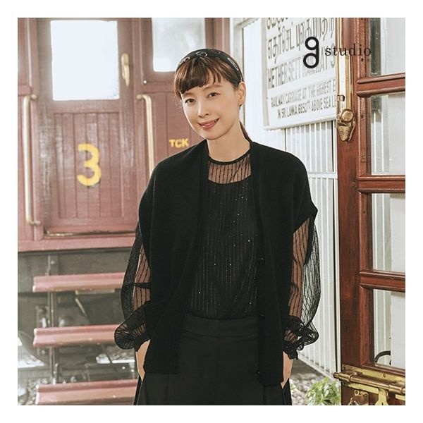 지스튜디오 [블랙, 차콜만]25SS 캐시미어 혼방 홀가먼트 케이프베스트 833452