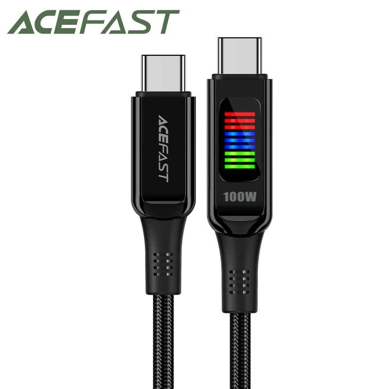 [해외] ACEFST 고속 충전 휴대폰 USB C2C 케이블 아이폰 16 15 LED 디스플레이 유선 코드 삼성 S23 S23 용 100W 5A