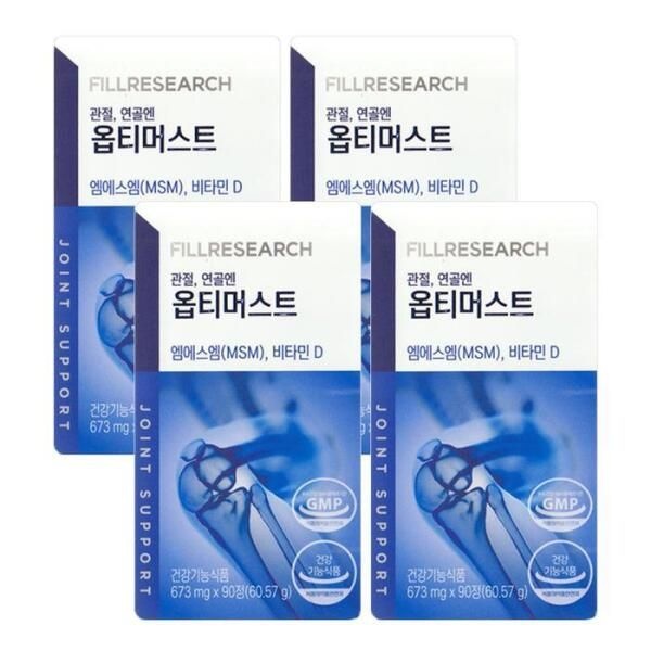 (주)한국씨엔에스팜 / 충청북도 음성군 원남면 상경로 16 [셀러허브 식품] [필리서치] 관절,연골엔 옵티머스트 673mg x 90정 4박스 -SDL-