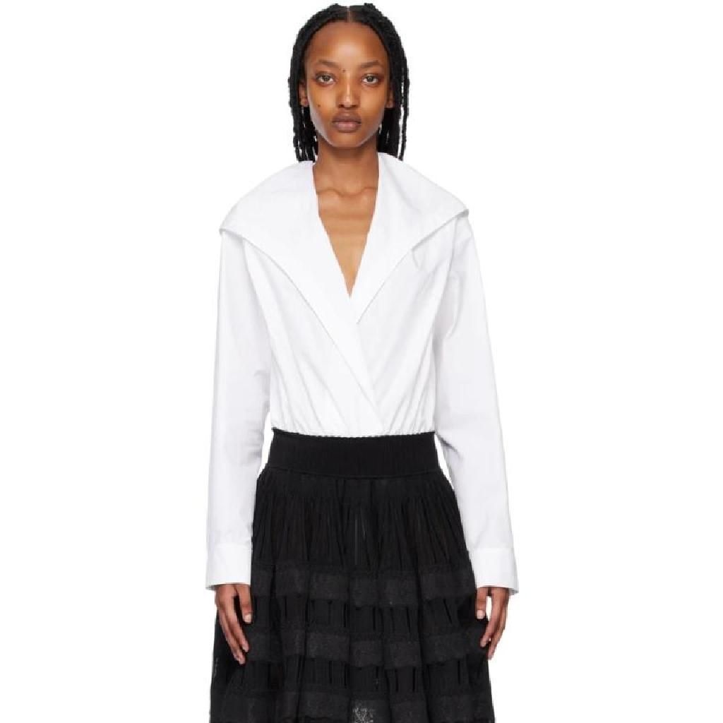 알라이아 화이트 후드 바디수트 231483F358012