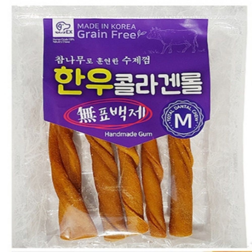 비제이마켓 애완견 한우 콜라겐 롤 M 강아지한우간식 애견간식 펫한우간식