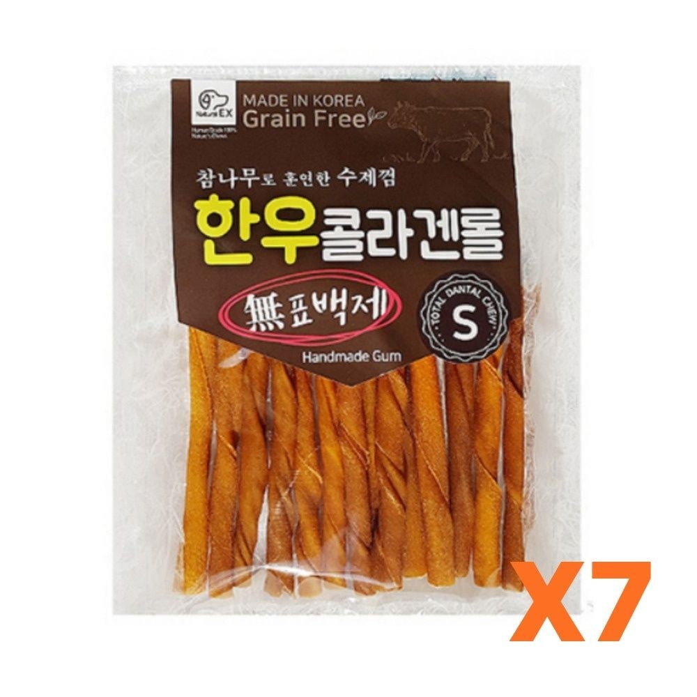 비제이마켓 반려견 한우 콜라겐 롤 S 7개입 강아지한우롤 펫간식 애완견간식