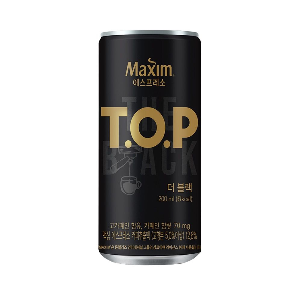 맥심 TOP 티오피 더 블랙 200ml x 36캔 / 캔커피 음료