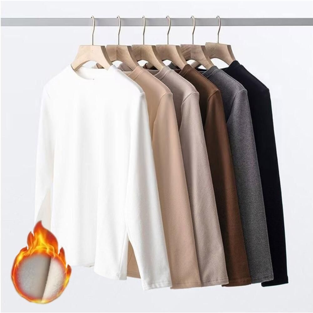 [이리온협력업체]보온효과가 좋은 남성 무지 약 기모 롱 슬리브 티셔츠