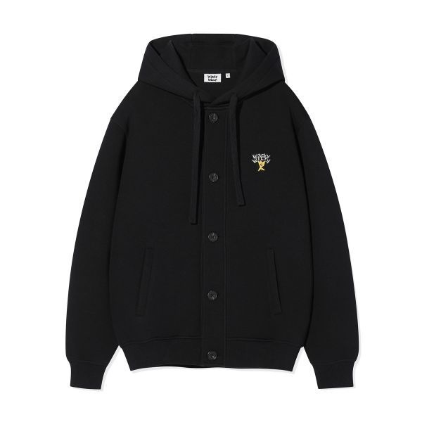 (MD PICK) 와키윌리 WACKY WILLY (25FW) 후드버튼 가디건 블랙 WA2503HZ12BK 130791