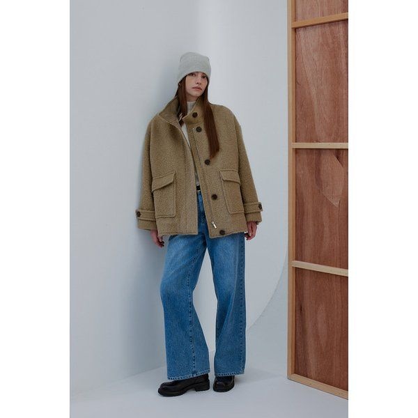 VOV 강남 단독 [VOV] 보브 알파카 블렌드 하이넥 하프 코트7155416005971032