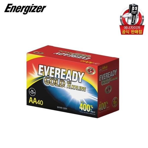 에너자이저 에버레디 골드 알카라인 건전지 AA 40입