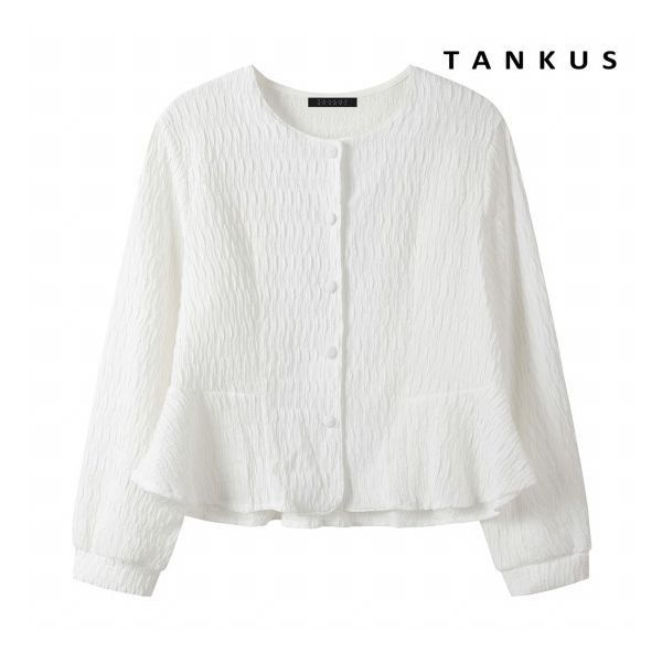 탱커스 정상가:원 ㅣ 라운드넥 버튼 크링클 블라우스 TX3BL004L0 655788