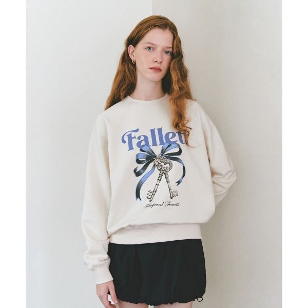 <매장정품> 팔렛 FALLETT 스토리 로고 시크릿 맨투맨 아이보리 FA2403CR14EC 183839