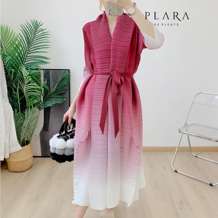 [플라라]플라라 (88까지)플리츠플라워데이션원피스 벨트SET