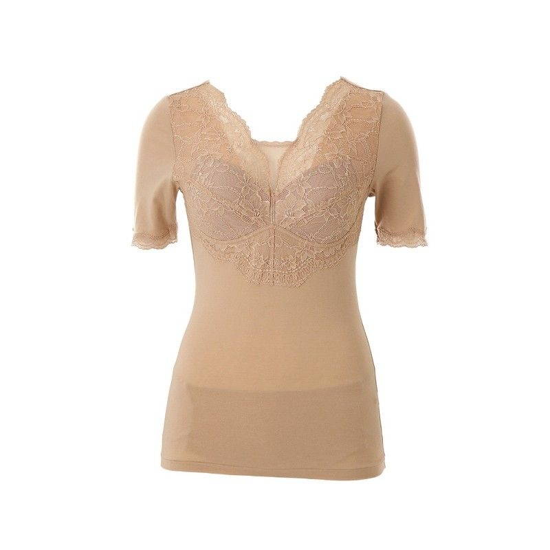 신영와코루 와코루 조임없이 편안한 스트레치 레이스 면모달 반팔런닝브라 WLGC190A 651043