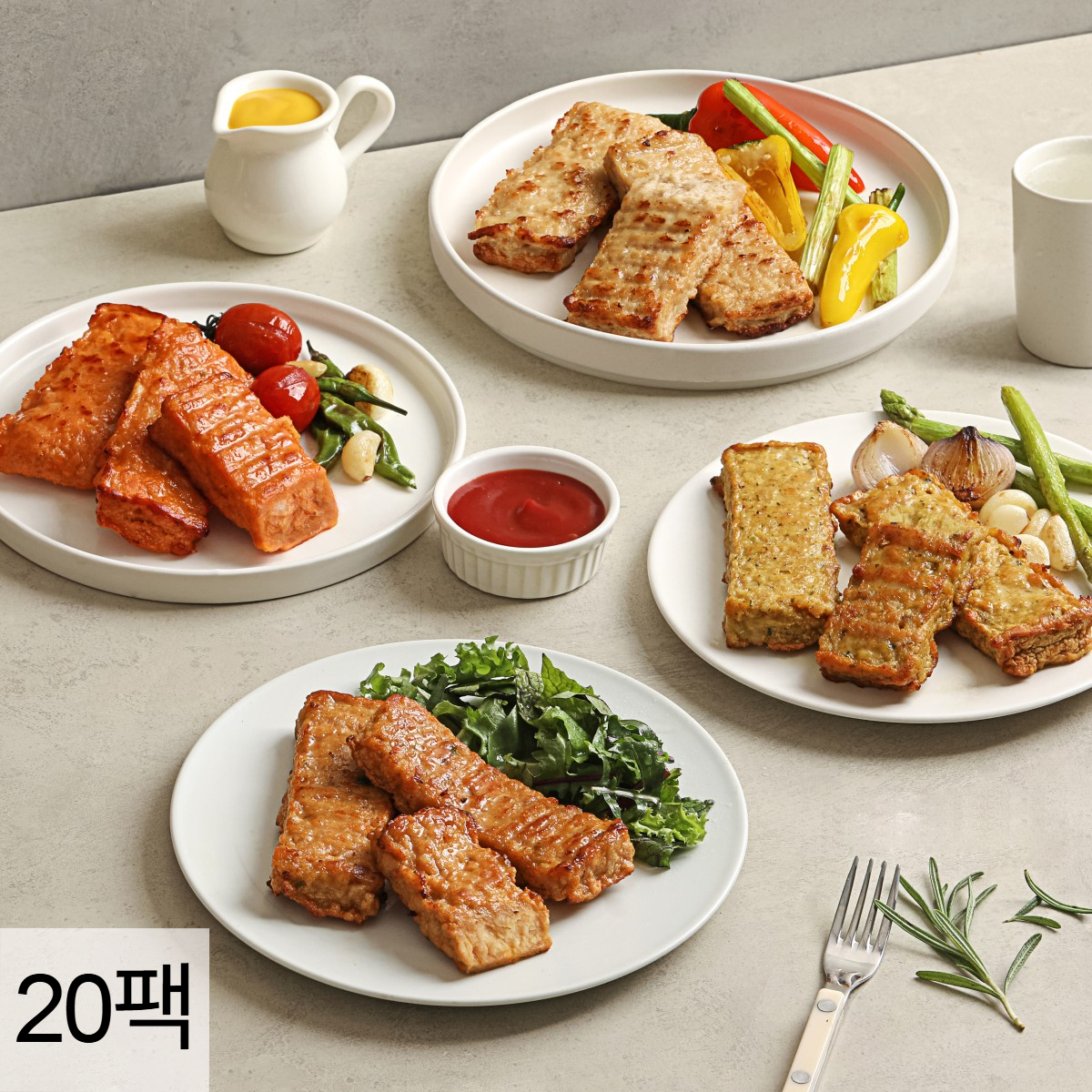 다신샵 고단백 닭가슴살바 떡갈비맛 외 4종 10+10팩 / 닭신 국내산 오븐구이 핫바