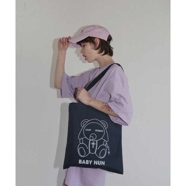 클럿 스튜디오 CLUT STUDIO 1 베이비 눈 에코백 네이비