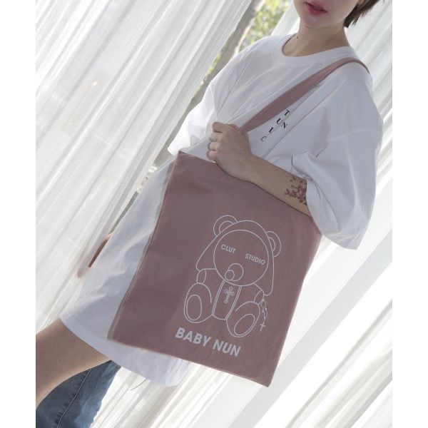 클럿 스튜디오 CLUT STUDIO 1 베이비 눈 에코백 핑크