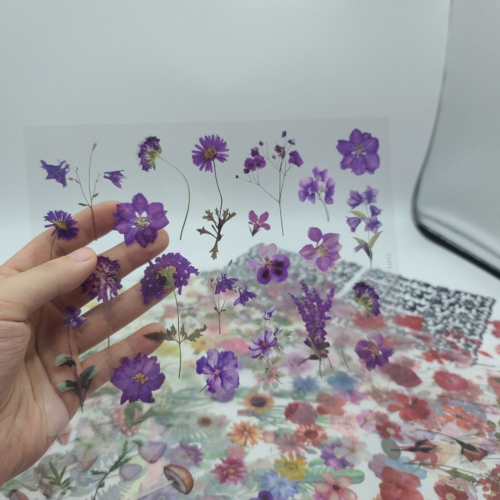방수 씰 PET 스티커 말린꽃 압화 24장 다꾸 폰꾸 다이어리 노트북 꾸미기 M50410 [AHH193]