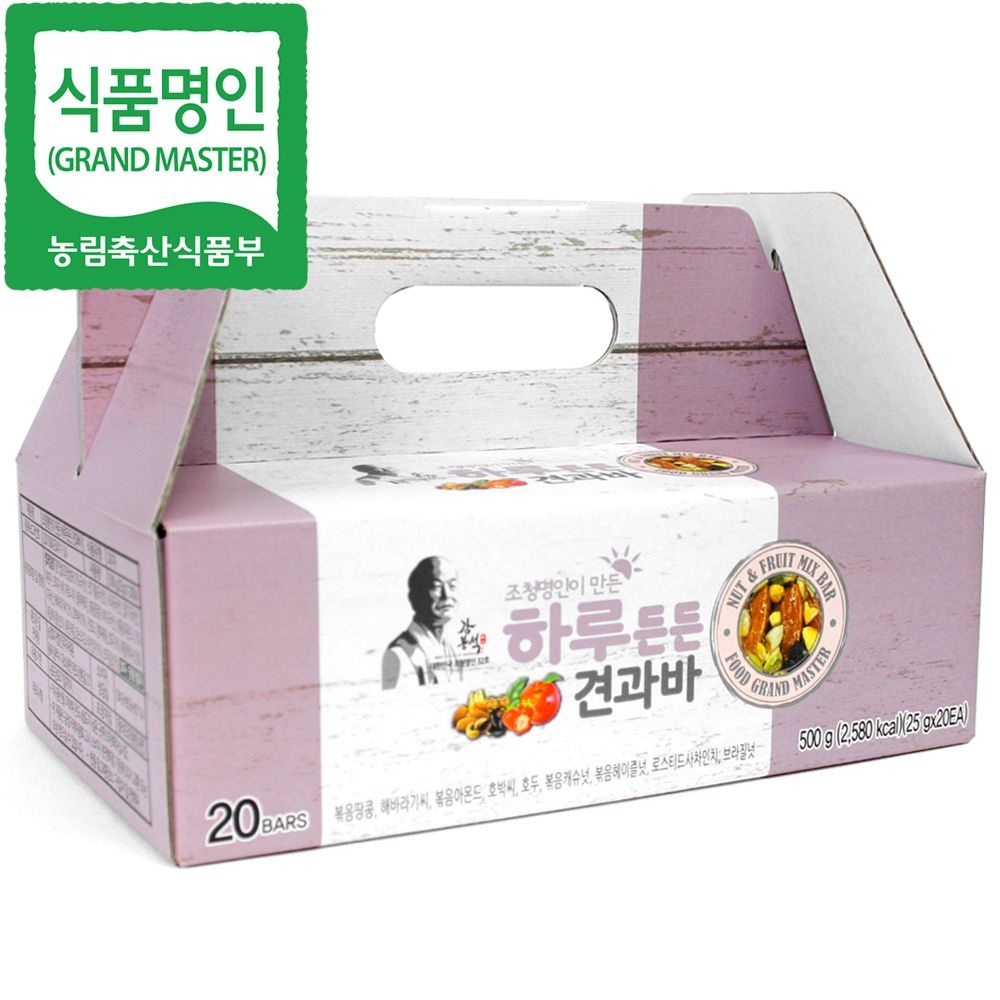 [오늘출발] 강봉석조청 하루든든견과바 25gx20개입/조청명인 제32호/하루견과 에너지바/명절선물세트 인기상품