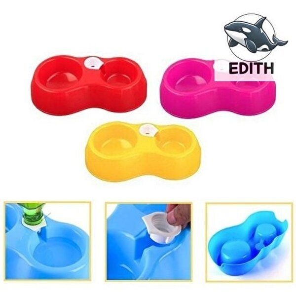 고품질 조절형 애완견 급수 급식기 반자동 이중 물그릇 2구 쌍식기 페트병급수 애완용 고양이식기 WFH36VV