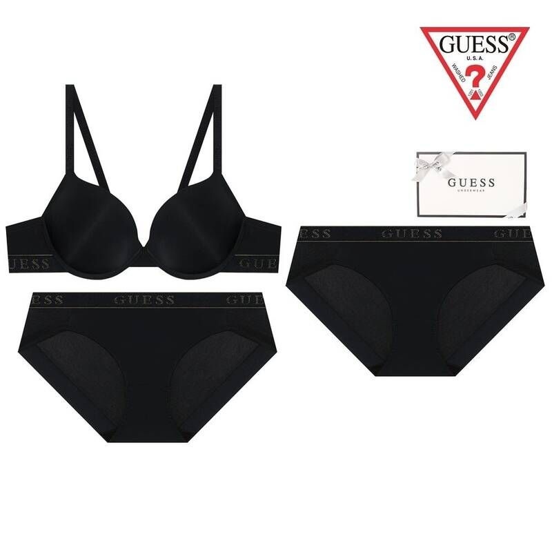 <매장정품> 게스 GUESS [선물포장]블랙밴딩 브라1팬티2 속옷세트 GDWBR911BKGDWBP911BK 311818