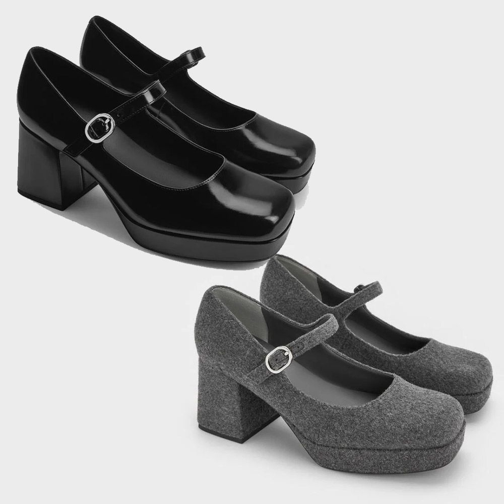 찰스앤키스플랫폼 블록 힐 메리제인 펌프스 구두 [관부가세포함]