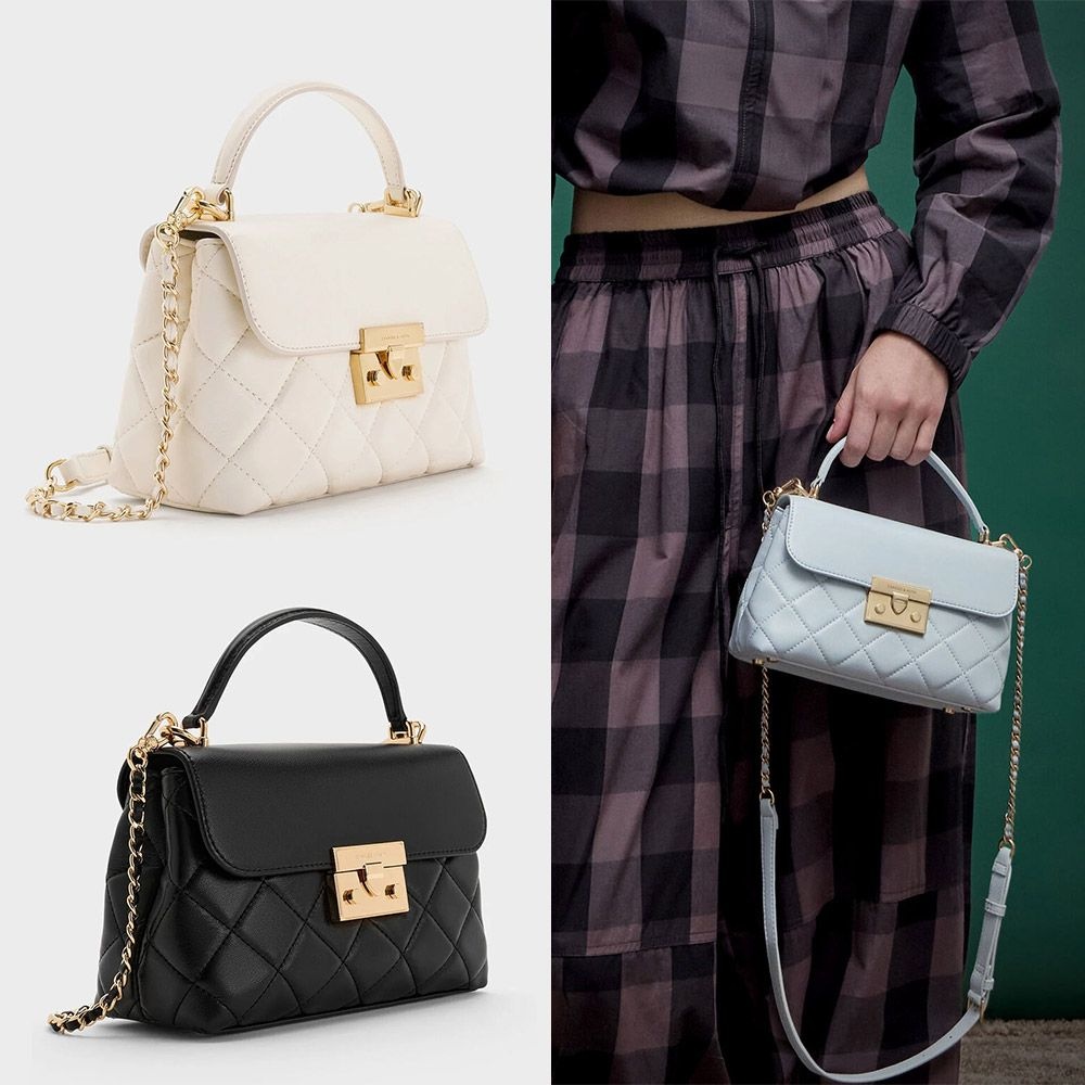 찰스앤키스 알바 퀼트 체인 스트랩 탑핸들 핸드백 토트백 [관부가세포함]