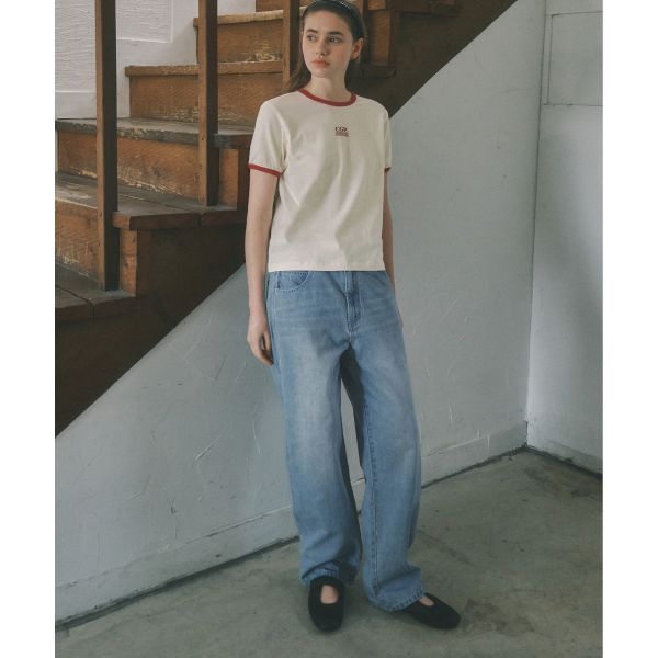 <매장정품> 코드그라피 CGP (우먼) 세미와이드 썸머 데님팬츠_워시드 블루 CBEUWDP051WB 163030