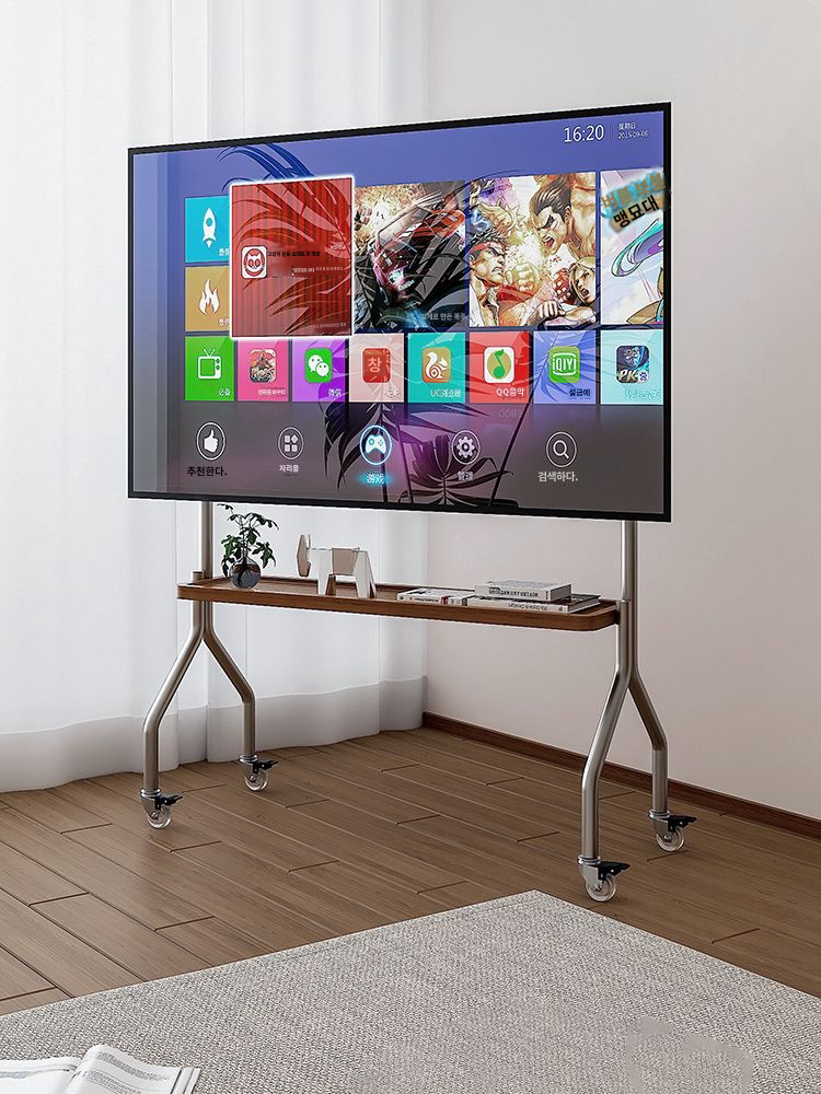 [해외] 티비거치대 인치까지 바퀴형 이동식 티비받침대 초대형 스탠드