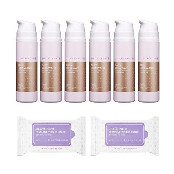 [하프클럽]질경이 에코아워시 폼(150g) 6개 + 페미닌티슈 라이트(10매입)2개