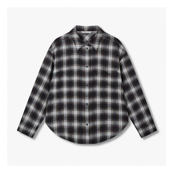 보브 (7155460800) 체크 패턴 베이직 블라우스 889921