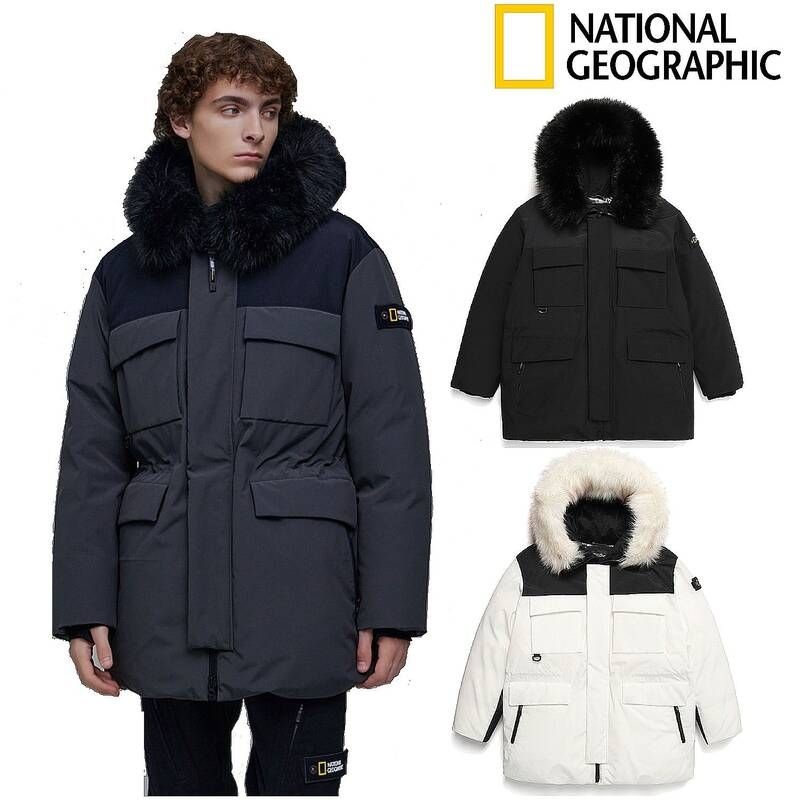 (MD PICK) 내셔널지오그래픽 (역시즌 특가) 남여공용 오거스틴 퍼 중기장 구스 후디 다운 점퍼 N234UDW140 132149